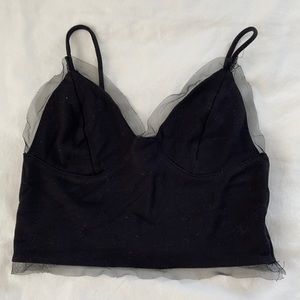 Silence + Noise Black Crop Tank